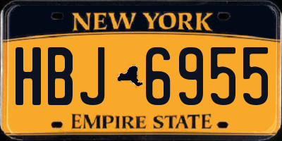 NY license plate HBJ6955