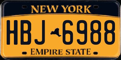 NY license plate HBJ6988