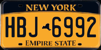 NY license plate HBJ6992
