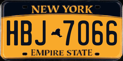 NY license plate HBJ7066
