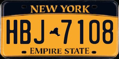 NY license plate HBJ7108