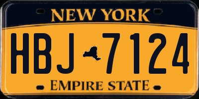 NY license plate HBJ7124