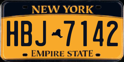 NY license plate HBJ7142