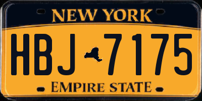 NY license plate HBJ7175