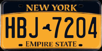 NY license plate HBJ7204
