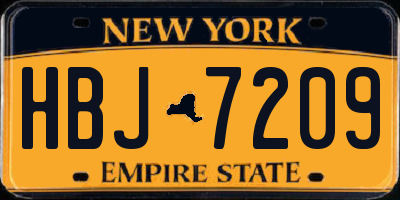 NY license plate HBJ7209