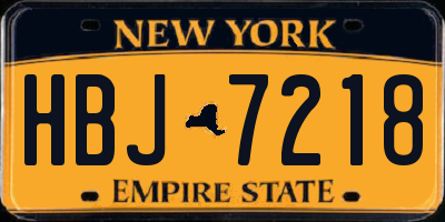 NY license plate HBJ7218