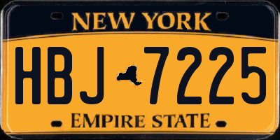 NY license plate HBJ7225