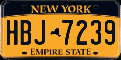 NY license plate HBJ7239