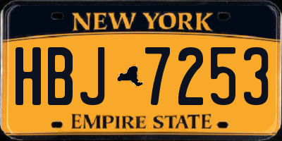 NY license plate HBJ7253
