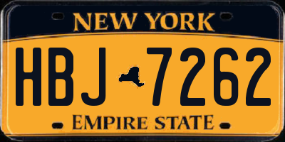 NY license plate HBJ7262