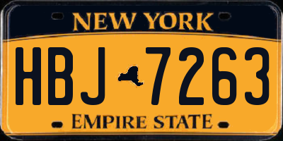 NY license plate HBJ7263
