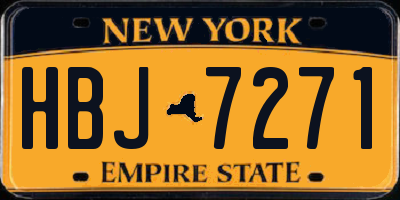 NY license plate HBJ7271
