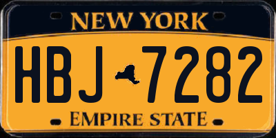 NY license plate HBJ7282