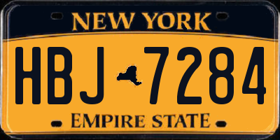 NY license plate HBJ7284