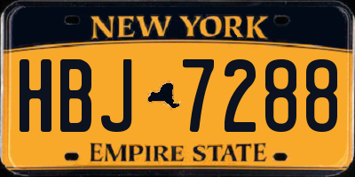 NY license plate HBJ7288