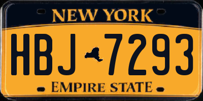 NY license plate HBJ7293
