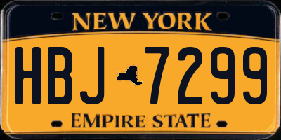NY license plate HBJ7299