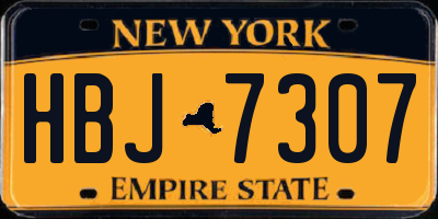 NY license plate HBJ7307