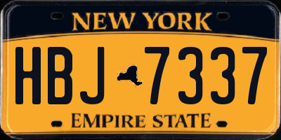 NY license plate HBJ7337