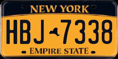 NY license plate HBJ7338