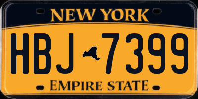 NY license plate HBJ7399