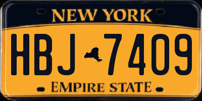 NY license plate HBJ7409