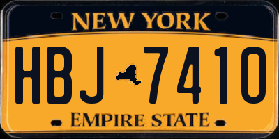 NY license plate HBJ7410