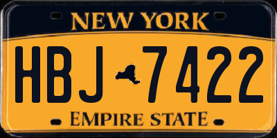 NY license plate HBJ7422
