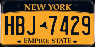 NY license plate HBJ7429
