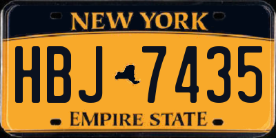 NY license plate HBJ7435
