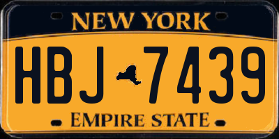 NY license plate HBJ7439