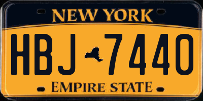 NY license plate HBJ7440