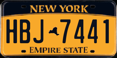 NY license plate HBJ7441