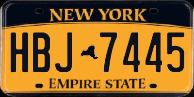 NY license plate HBJ7445