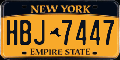 NY license plate HBJ7447