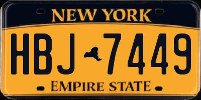 NY license plate HBJ7449
