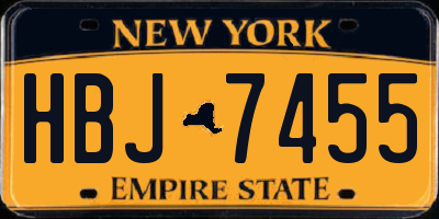 NY license plate HBJ7455