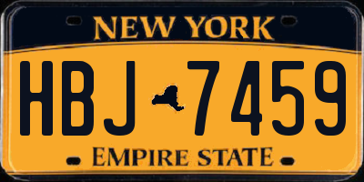 NY license plate HBJ7459
