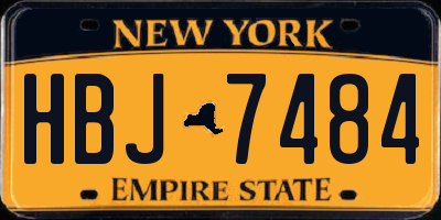 NY license plate HBJ7484