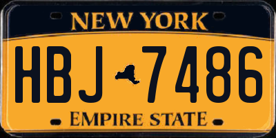 NY license plate HBJ7486