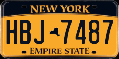 NY license plate HBJ7487