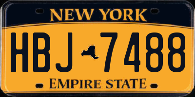 NY license plate HBJ7488