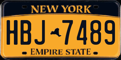 NY license plate HBJ7489