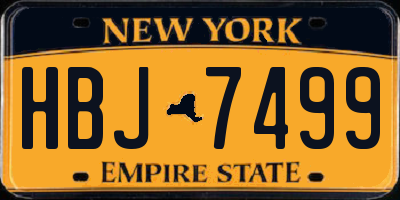 NY license plate HBJ7499