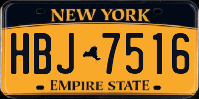 NY license plate HBJ7516