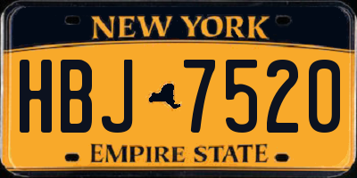 NY license plate HBJ7520