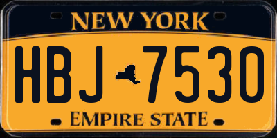NY license plate HBJ7530