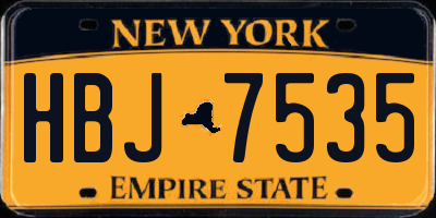 NY license plate HBJ7535