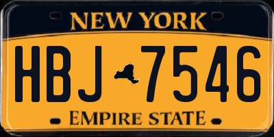 NY license plate HBJ7546